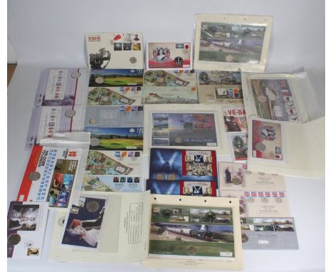UNITED KINGDOM Numismatic Philatelic five pound £5 coin covers to include 2004 Entente Cordiale, 2012 Diamond Jubilee, 2012 L