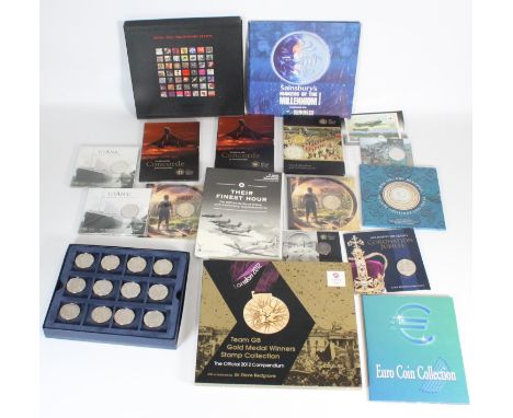Coin collection to include ALDERNEY five pound £5 2008 Concorde in Royal Mint slip case, NEW ZEALAND The Hobbit dollar, a lar