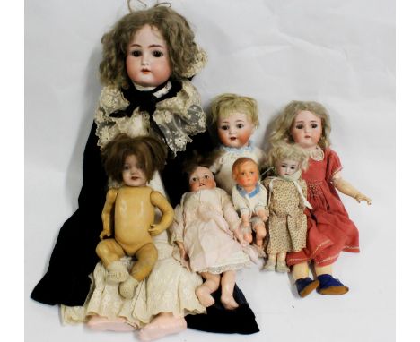 Kammer &amp; Reinhardt of Thuringia Germany, five bisque headed dolls to include Simon &amp; Halbig '76' 76cm tall, Simon &am