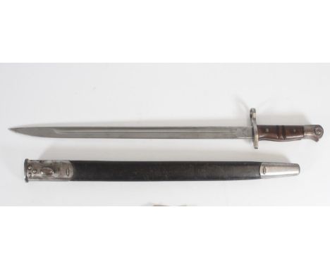 British 1913 pattern sword bayonet for the P14 rifle, the fullered blade with ricasso stamped with '1913' and dated '6 17' fo