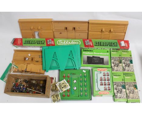 Subbuteo Sports Games Ltd Subbuteo models to include 448 Liverpool, C1158 Stadium Scoreboard, C100 team and four others, each