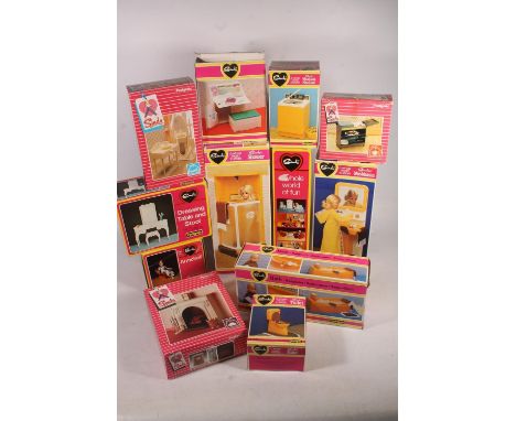 Pedigree Dolls &amp; Toys Ltd of Kent, Sindy 44573 Shower, R44513 Bath, 44505 Dressing Table and Stool, 44442 Fireplace, 4452