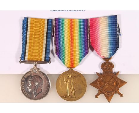 Medals of 1064 Private (Lance Corporal) Thomas Birnie of the 12th Battalion Highland Light Infantry who was killed in action 