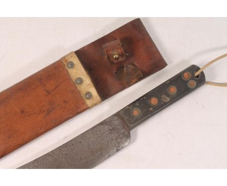 British Vietnam War era jungle machete, the blade stamped 'S&amp;J KITCHIN LTD SHEFFIELD 1955 No 2640' with War Department ar