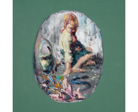 19th Century European School Oil On Wood Panel "Portrait Of A Small Boy". Possibly signed lower center. Good condition. Measu