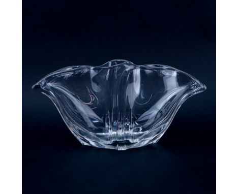 Carder/Steuben "Grotesque" Crystal Bowl. Unsigned. Base possibly has been shaved down or else good condition. Measures 6-1/4"