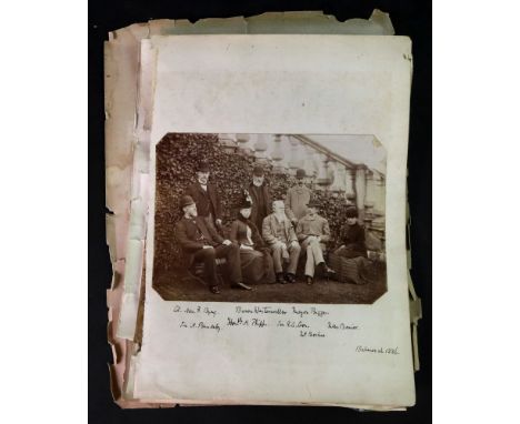 Balmoral: An albumen photograph annotated in ink and inscribed 'Balmoral 1886' including Sir R A Cross and Baron Westerweller