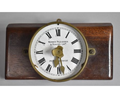 A Vintage Brass Cased Clock, the Circular Dial Inscribed for Werner, Pfleiderer &amp; Perkins Ltd on Mahogany Plinth, 13cm Di