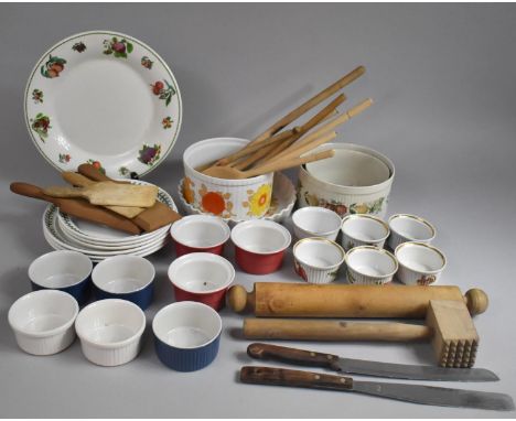 A Collection of Kitchenwares to Include Portmeirion, Royal Worcester, Oven to Table wares together with Wooden Spoons etc 