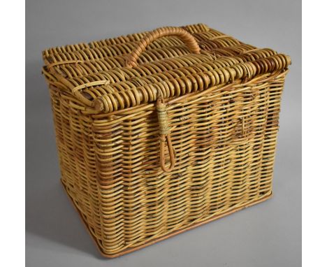 A Vintage Wicker Fitted Basket, 43cm wide 