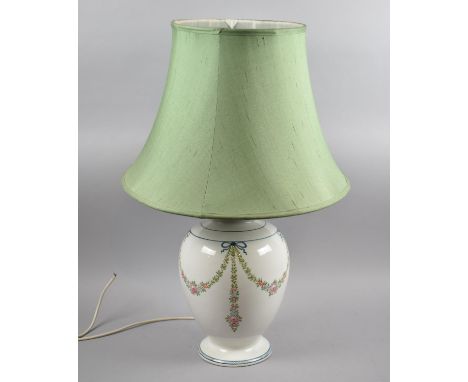 A Large Italian Ceramic Lamp and Shade, Overall Height, 67cm 