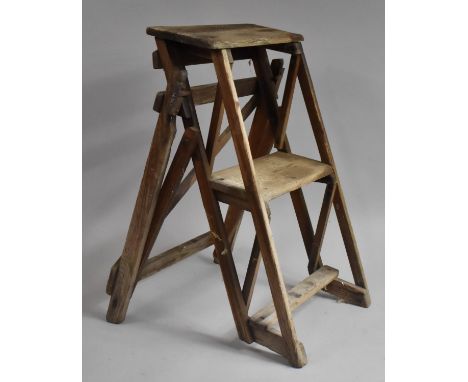 A Vintage Small Two Step Wooden Step Ladder 