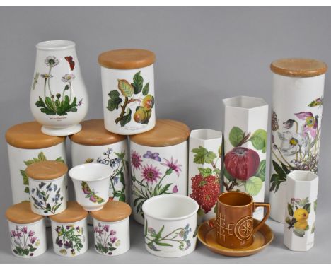 A Collection of Various Portmeirion Storage Jars and Vases to include Botanic Garden, Pomona Etc 