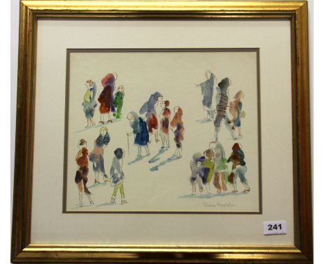 Sheila Appleton, a gilt framed watercolour finished ink sketch, frame size 51cm x 46cm.