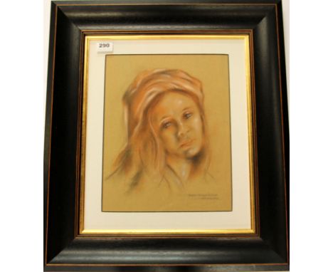 A well framed pastel portrait entitled Mary Magdeline by H. T. Shelton, frame size 55cm x 65cm.