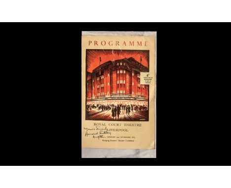 Dads Army Autograph of Arnold Ridley on Programme Cover Only. Liverpool 1958. Please See Photo. 