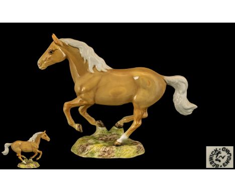 Beswick Hand Painted Horse Figure ' Galloping Horse ' Palomino Colour way. Designer Mr Orwell. Issued 1961 - 1973, Height 7.5