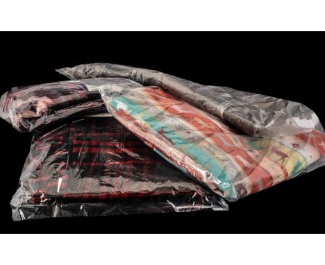 Four Seasonal Ladies Scarves, comprising: Large oversize Scandinavian Christmas print with reindeer; Ikat design pure wool 61