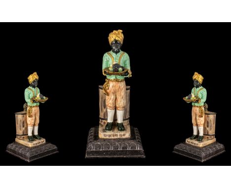 Blackamoor Figure.  Good decorative figure, looks to have been converted into a lamp base at some stage.  33 cm in height.