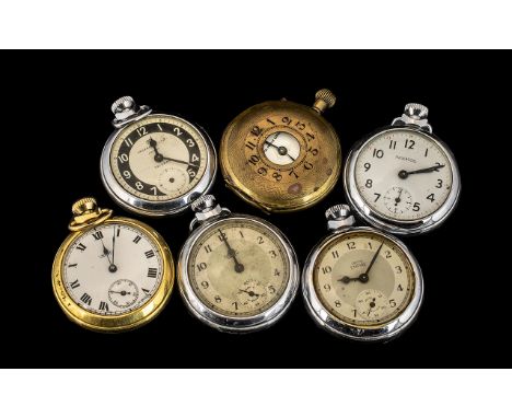 Collection of Vintage Pocket Watches.  Six watches in total, Ingersoll, Smiths, etc.  As found, please see images.