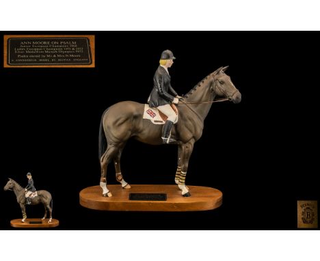 Beswick Hand Painted - Seated Horse Figure - Connoisseur Series ' Psalm ' Ann Moore Up. Model 2535. Designer Graham Tongue. I