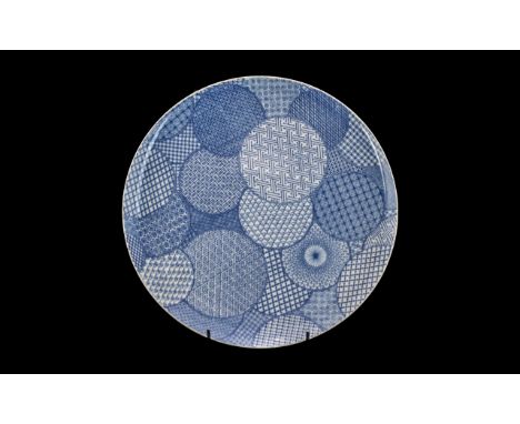 Limited Edition Christopher Dresser Plate, Designer Series 9'' Mikasa Plate in blue design, no chips or cracks.  Vintage orig