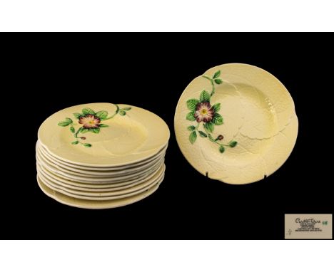 Twelve Carlton Ware Fruit Plates, Australian design, pale yellow ground with pink flower decoration.  All in good condition, 