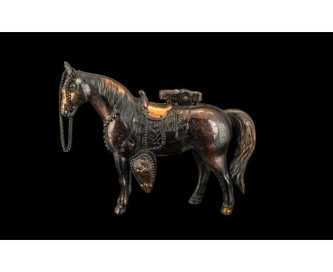 Novelty Table Top Lighter In Form of a Horse, Vintage Table Top Lighter, 12.5 cms High. Please See Photo. 