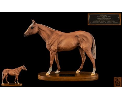 Beswick Hand Painted Champion Horse Figure - Connoisseur Series ' Grundy ' Racehorse of Year 1975, Model 2558, Designer Graha