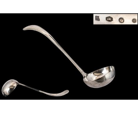 Dutch 19th Century Large Silver Ladle of Excellent Proportions and Form. Date Letter For 1861, Makers Mark for Van Kempen, Si