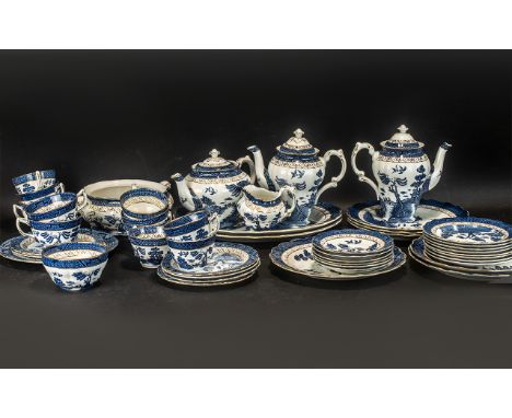 Large Collection of ( 67 ) Booths Blue &amp; White Part Dinner Service Ware, To Includes 6 x Dinner Plates, 8 x 8 Inches Plat