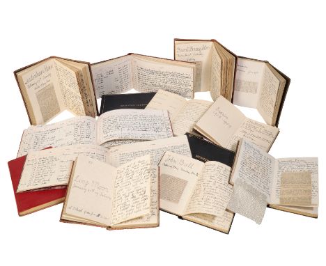 ASPREY: A COLLECTION OF LEATHER HUNTING JOURNALS of the Blankney Hunt Hounds from 1908, 1910, 1912, 1940-1941 (a lot)