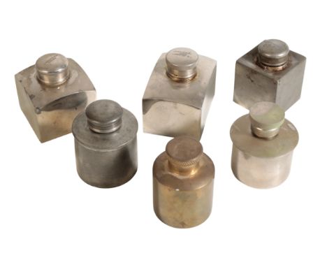 SIX VARIOUS GUN OIL BOTTLES including: Blanchards &amp; Sons, London; Army &amp; Navy Stores, London; J.W. Hawksley and other