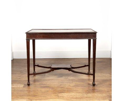 In the style of Thomas Chippendale (1718-1779) mahogany, silver or centre table, with shaped edges on tapering legs terminati