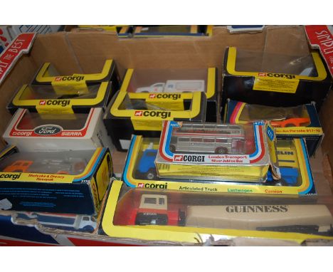 A box of Corgi model vehicles, to include; Guinness tanker, milk float etc 
