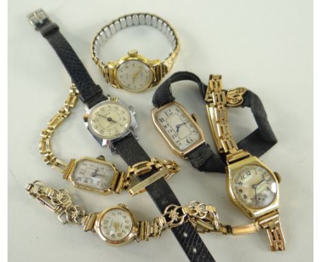 ASSORTED VINTAGE LADIES WRISTWATCHES comprising 2 x 9ct gold examples (20gms approx), further examples to include Olma, Regen