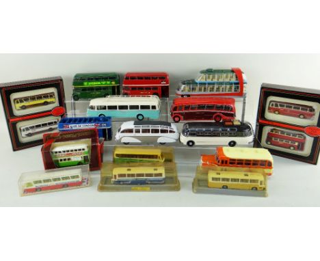 ASSORTED DIECAST BUSES, including 6x large 1:43 retro model buses, 3x Solido 1:50 model Routemasters,  3x boxed E.F.S.I. Toys