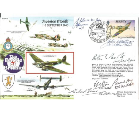 World War II FDC RAFA13a Invasion Month 1-6 Sept 1940 Signed 6 Battle of Britain Pilots, Crew Personally signed by John Booth