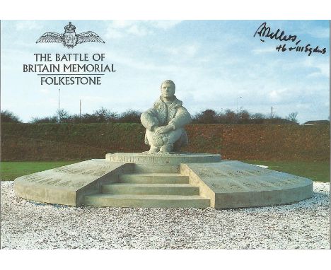 Battle of Britain Memorial Folkestone postcard signed by R F Sellers 11 &amp; 46 Sqn's Battle of Britain Pilot. WW2 RAF Battl