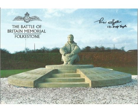 Battle of Britain Memorial Folkestone postcard signed by R H Smyth Fighter Pilot with 111&amp; 249 Sqns Battle of Britain. WW