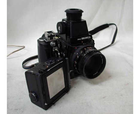 A Zenza Bronica SQ-A 6X6 modular Camera number 1238111 with film holder number 2235097, spare holder no 2265059, Zenzanon-PS 