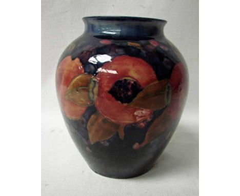 A large Moorcroft pottery vase, ovoid form with everted rim, tubeline decorated in Pomegranate pattern, impressed and green f