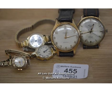 SELECTION OF VINTAGE WATCHES, 1X GENTS MANUAL WIND ROTARY, 1X INGERSOLL,1X LADIES SECONDA, 1X LADIES 9CT REGENCY,1X LADIES IN