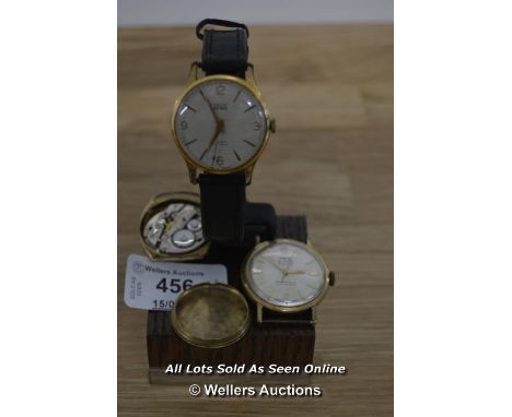 SELECTION OF VINTAGE GENTS WATCHES, 1X SMITHS ASTRAL, SILVER LINEN EFFECT HALD BATTON ARABIC DIAL,17 JEWEL MANUAL MOVEMENT (R