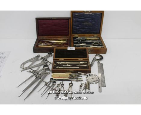 SELECTION OF VINTAGE ANTIQUE DRAFTMANS TOOLS