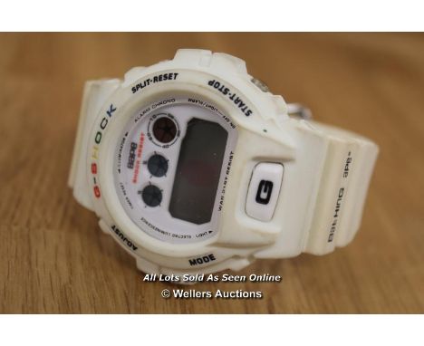 UNISEX CASIO G-SHOCK QUARTZ, BATHING APE, WHITE AND RAINBOW DESIGN SPORTS WATCH,MULTI-FUNCTION LCD DIGITAL DIAL / WATCH REQUI