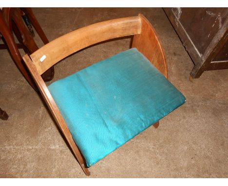 Vintage Childs Oak Chair with fixed seat pad