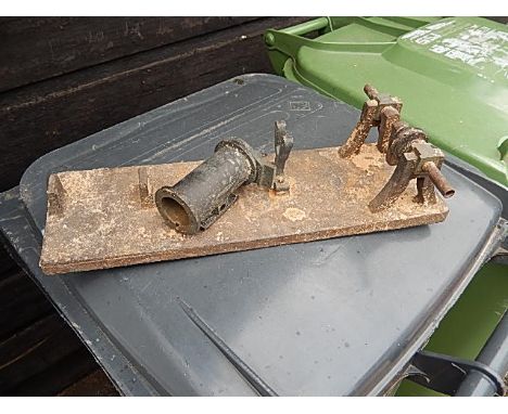 Vintage Cast Model Base and Brass Chamber