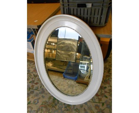 Vintage Oval Painted Wall Mirror 35 x 25 inches