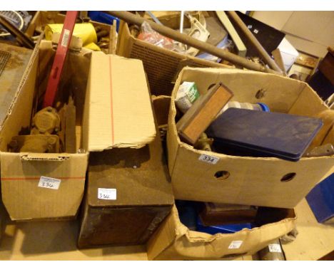 Four boxes of mixed tools & lead flashing